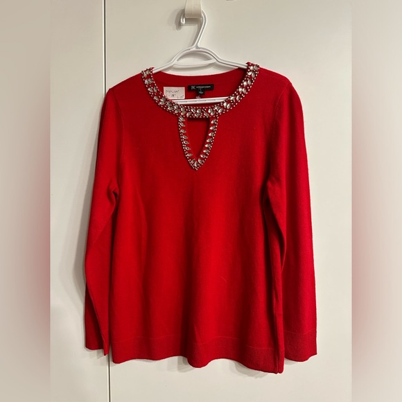 INC INTERNATIONAL CONCEPT RED SWEATER - Picture 1 of 5
